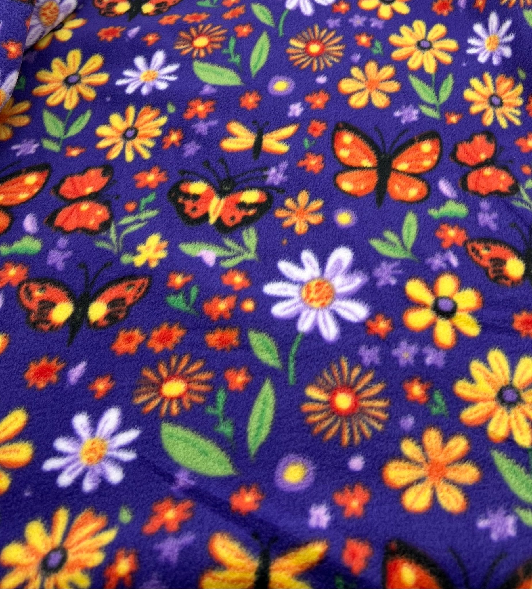 Butterflies Printed Anti - Pil Polar Fleece Fabric Blanket Loungewear - T9 Fabrics