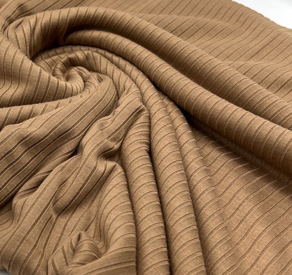 Camel 8x4 Wide Rib Stretch Fabric - T9 Fabrics