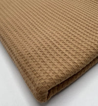 Camel Cotton Soft Waffle Jersey Fabric 210 GSM 4 Way Stretch - T9 Fabrics