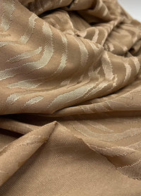 Camel Slinky Zebra Jacquard Stretch Fabric - T9 Fabrics