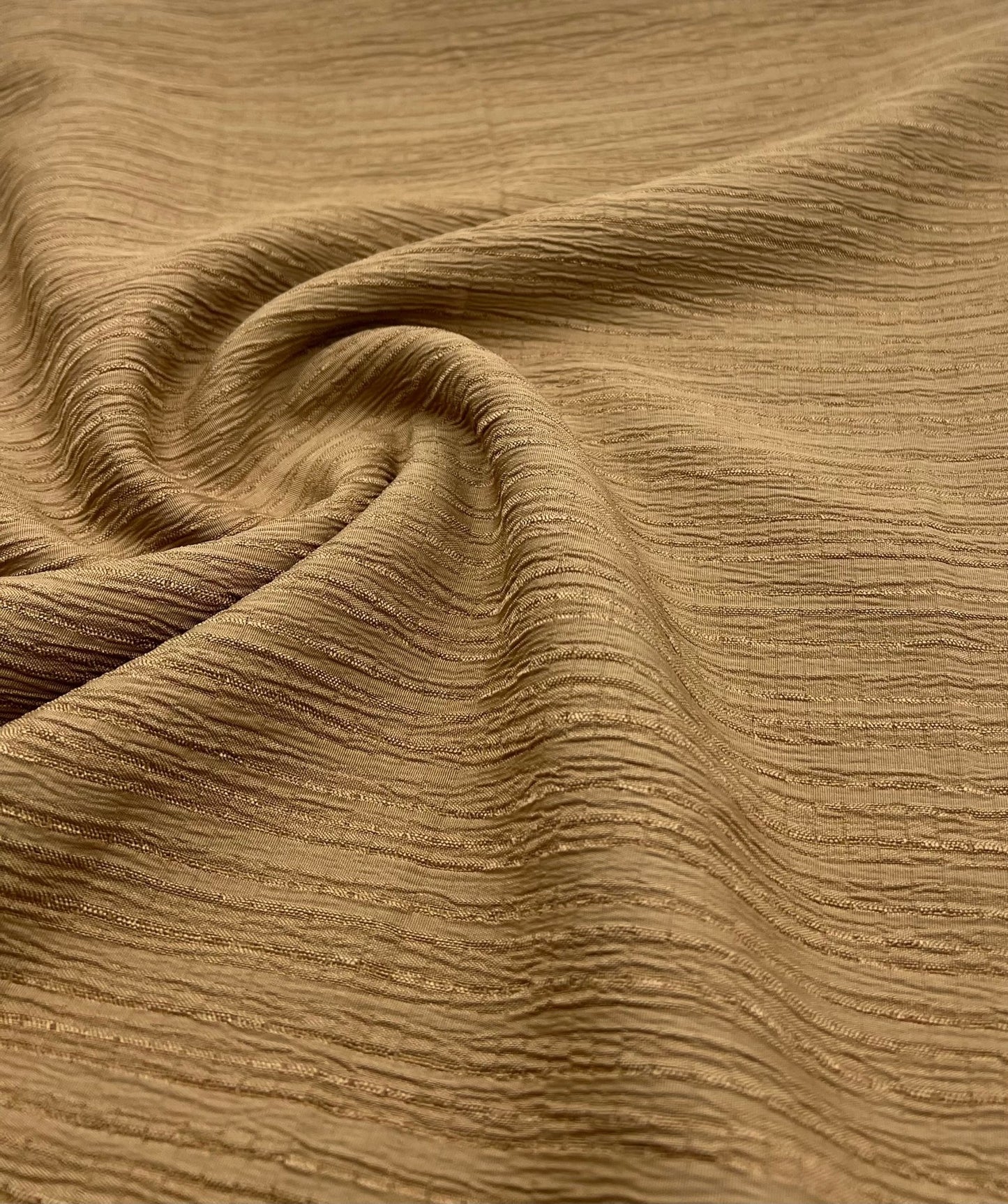 Camel Textured Crinkle Lightweight Non Stretch Fabric - T9 Fabrics