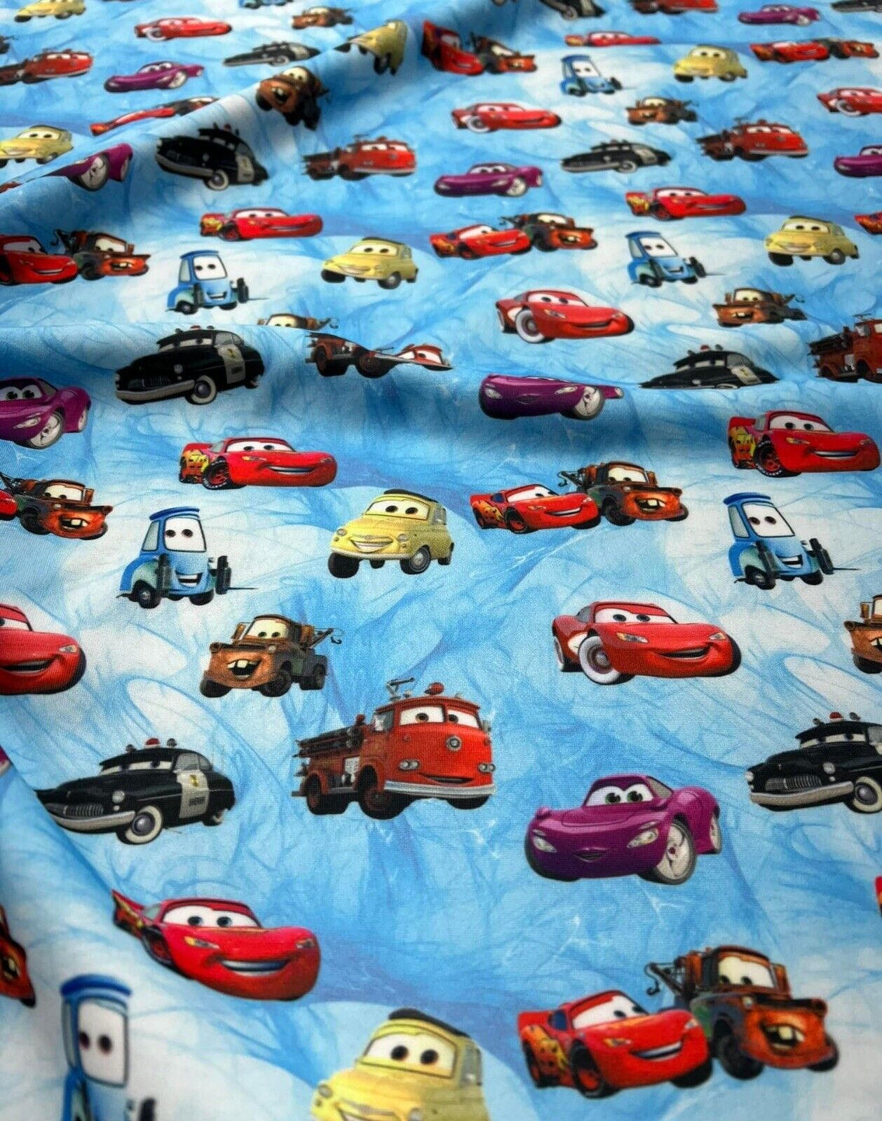 Car Printed Scuba Crepe Jersey Fabric 4 Way Stretch - T9 Fabrics