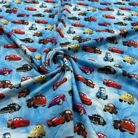 Car Printed Scuba Crepe Jersey Fabric 4 Way Stretch - T9 Fabrics