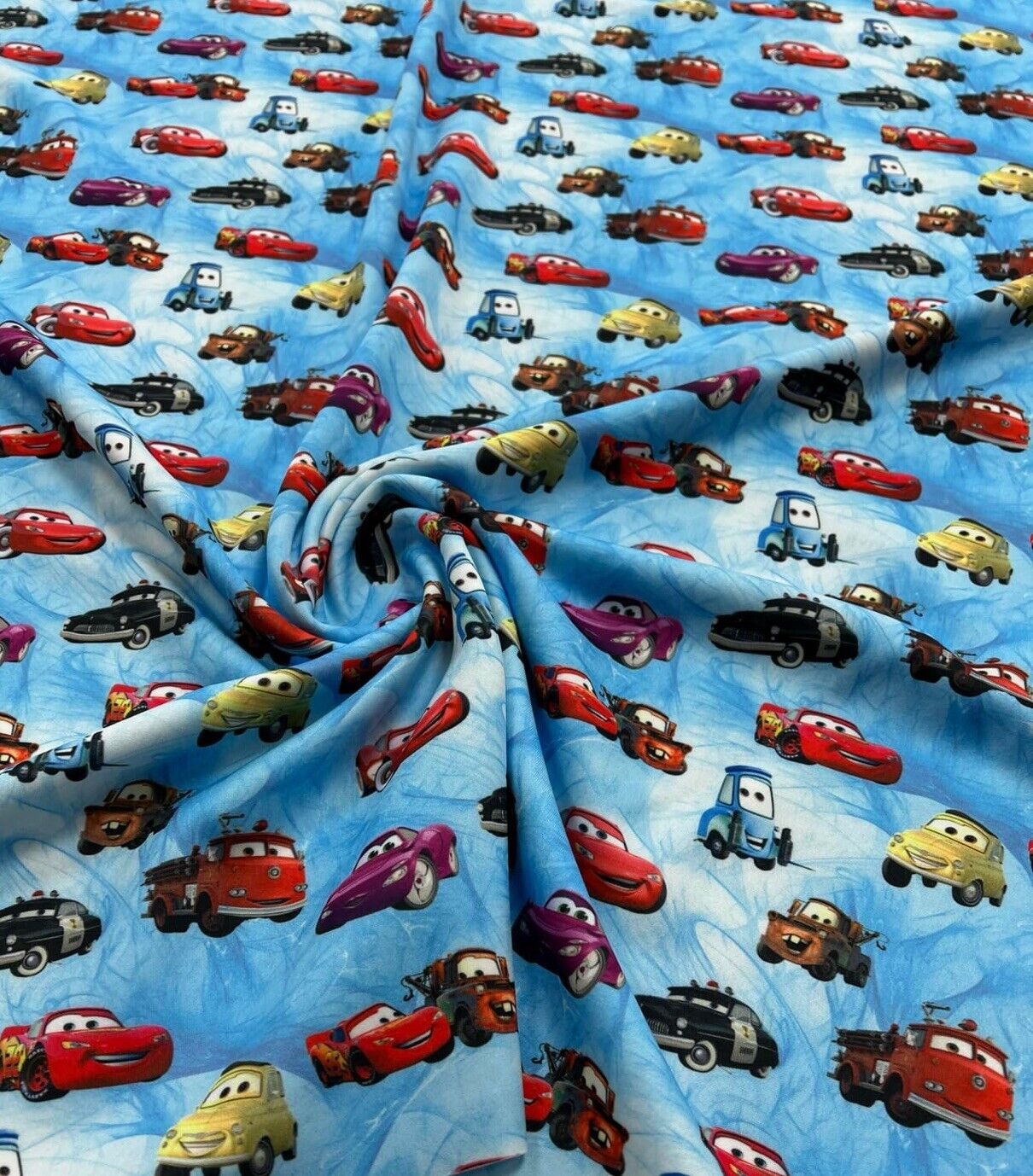 Car Printed Scuba Crepe Jersey Fabric 4 Way Stretch - T9 Fabrics