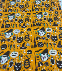 Cartoon Witchcraft Halloween Cotton 115 GSM 100% Cotton Fabric - T9 Fabrics