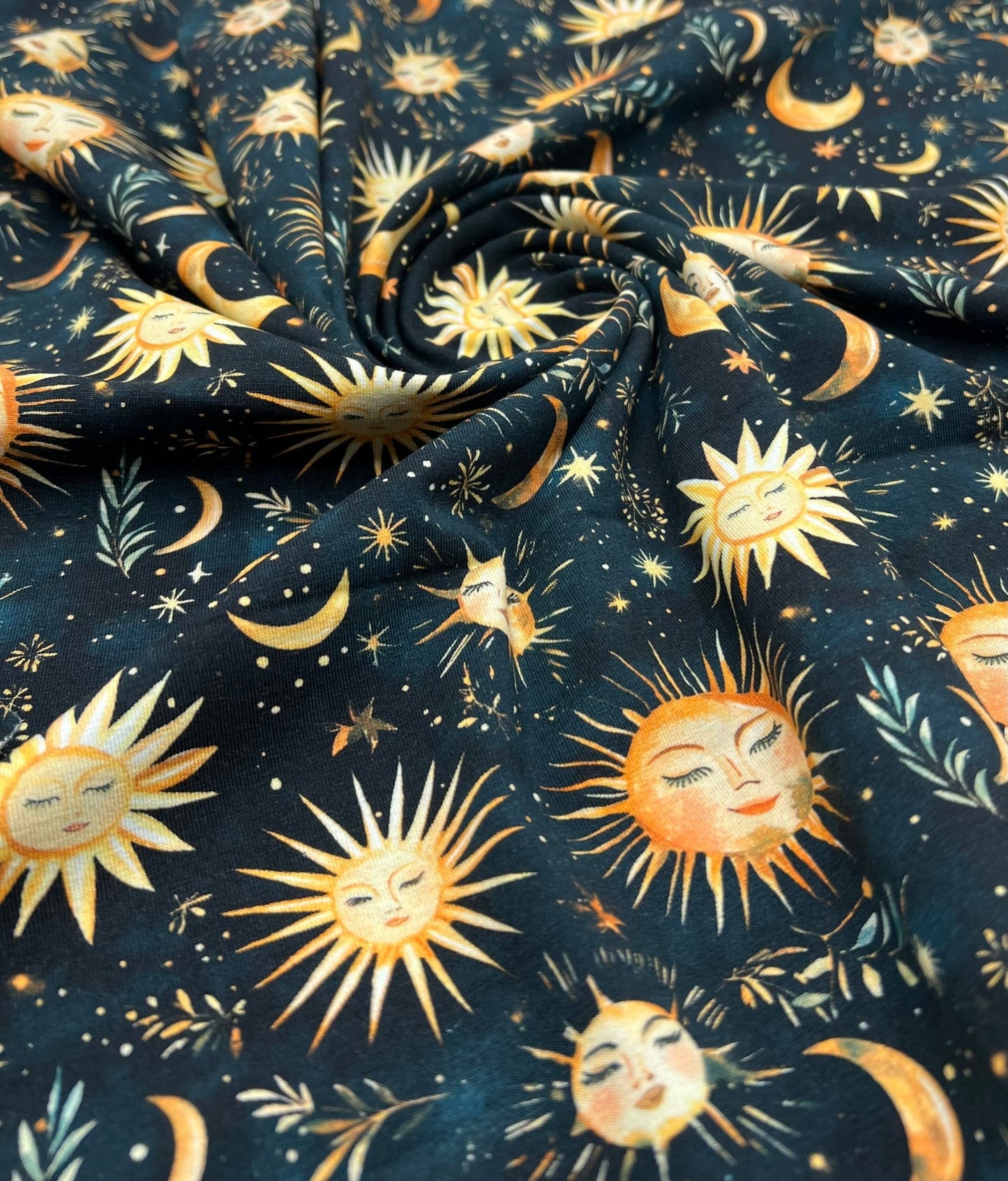 Celestial Print Cotton Stretch Jersey 200 GSM 95/5 Lycra 4 Way Stretch - T9 Fabrics