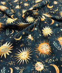 Celestial Print Cotton Stretch Jersey 200 GSM 95/5 Lycra 4 Way Stretch - T9 Fabrics