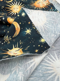 Celestial Print Cotton Stretch Jersey 200 GSM 95/5 Lycra 4 Way Stretch - T9 Fabrics