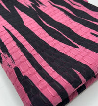Cerise Black Print 2 Way Yoga Gym Sports Stretch Fabric - T9 Fabrics