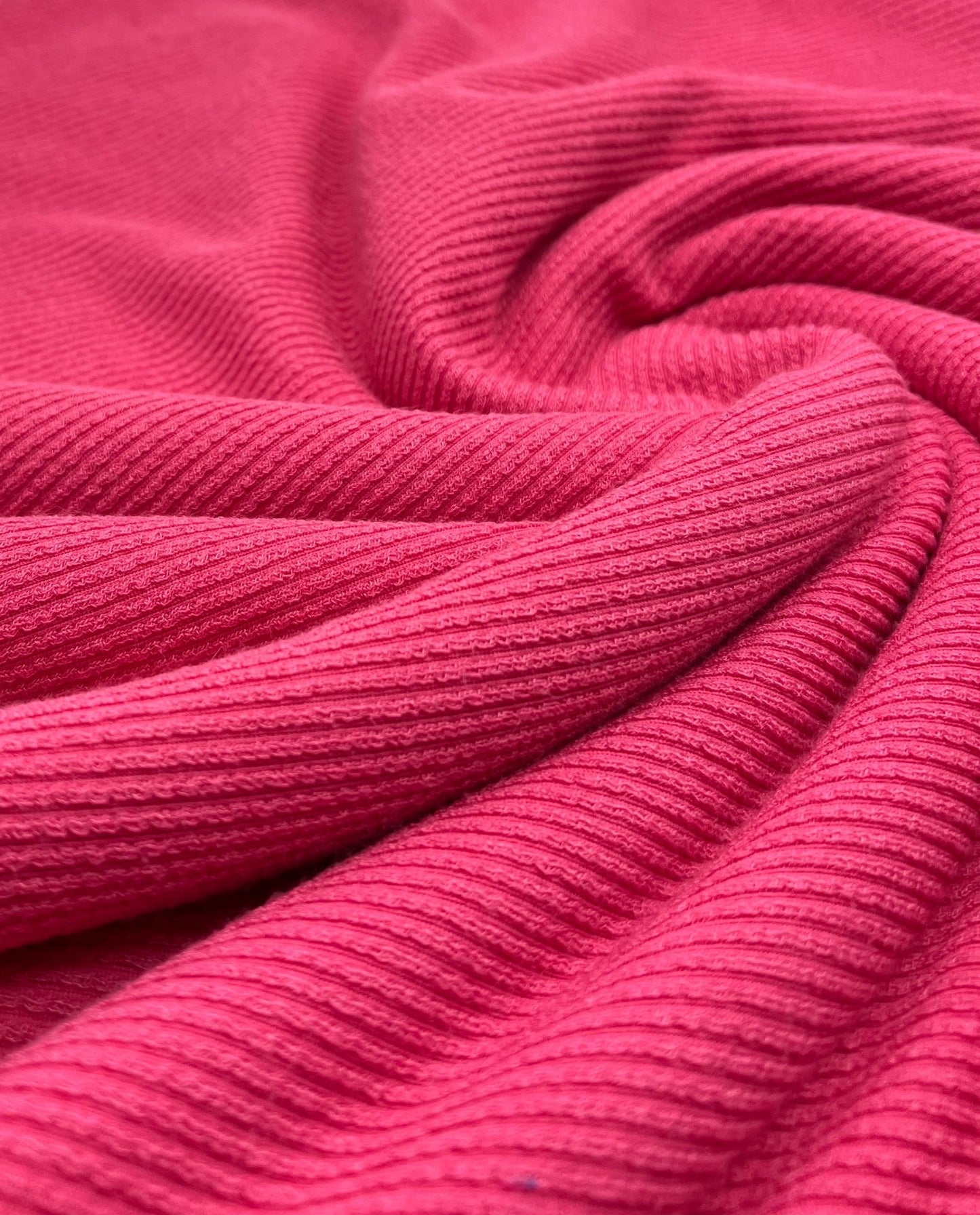 Cerise Hot Pink Crinkle Rib Stretch Fabric - T9 Fabrics