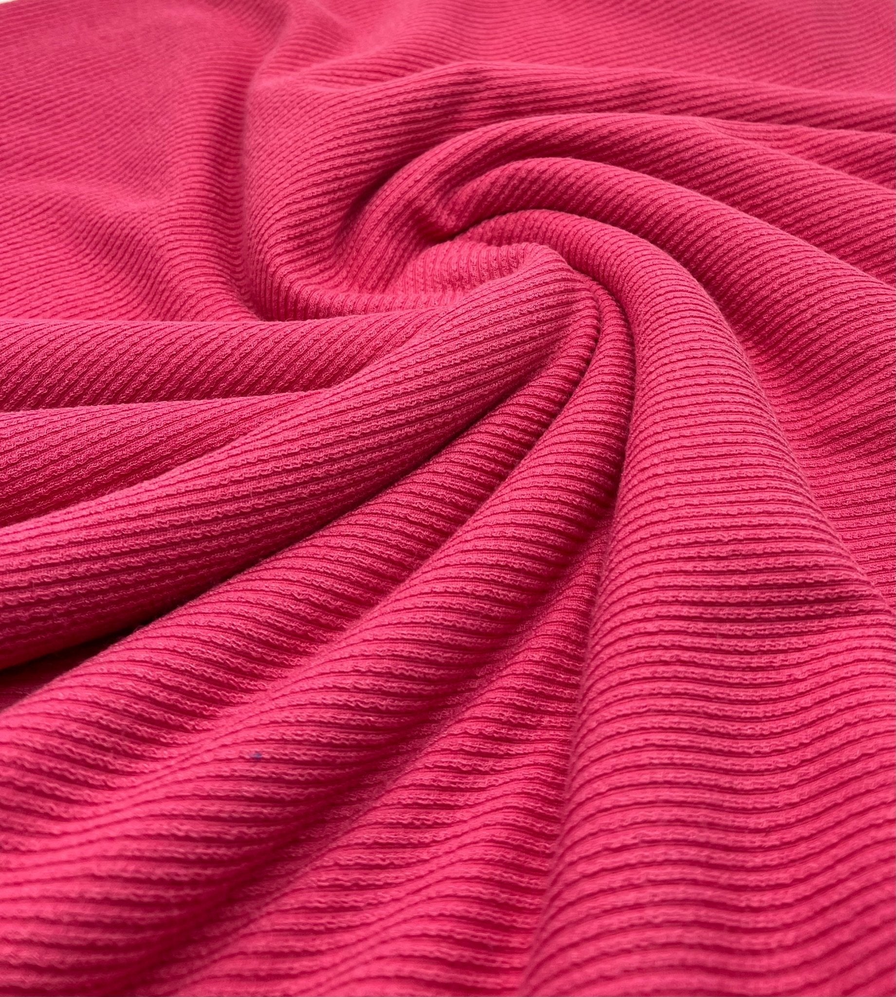 Cerise Hot Pink Crinkle Rib Stretch Fabric - T9 Fabrics