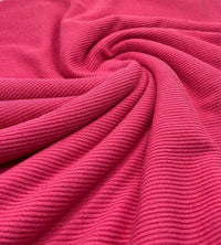 Cerise Hot Pink Crinkle Rib Stretch Fabric - T9 Fabrics