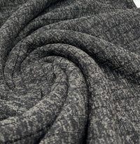 Charcoal Black Mix Wide Rib Stretch Fabric - T9 Fabrics