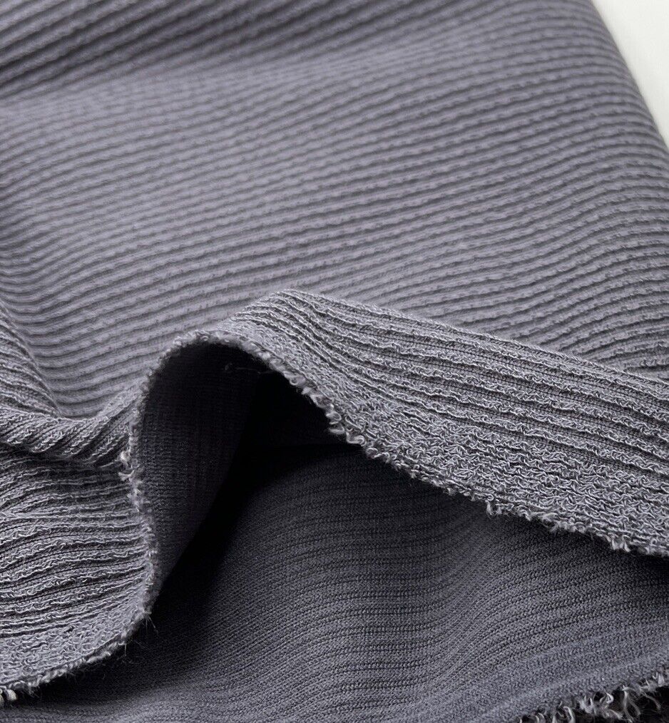 Charcoal Grey Crinkle Rib Stretch Fabric - T9 Fabrics