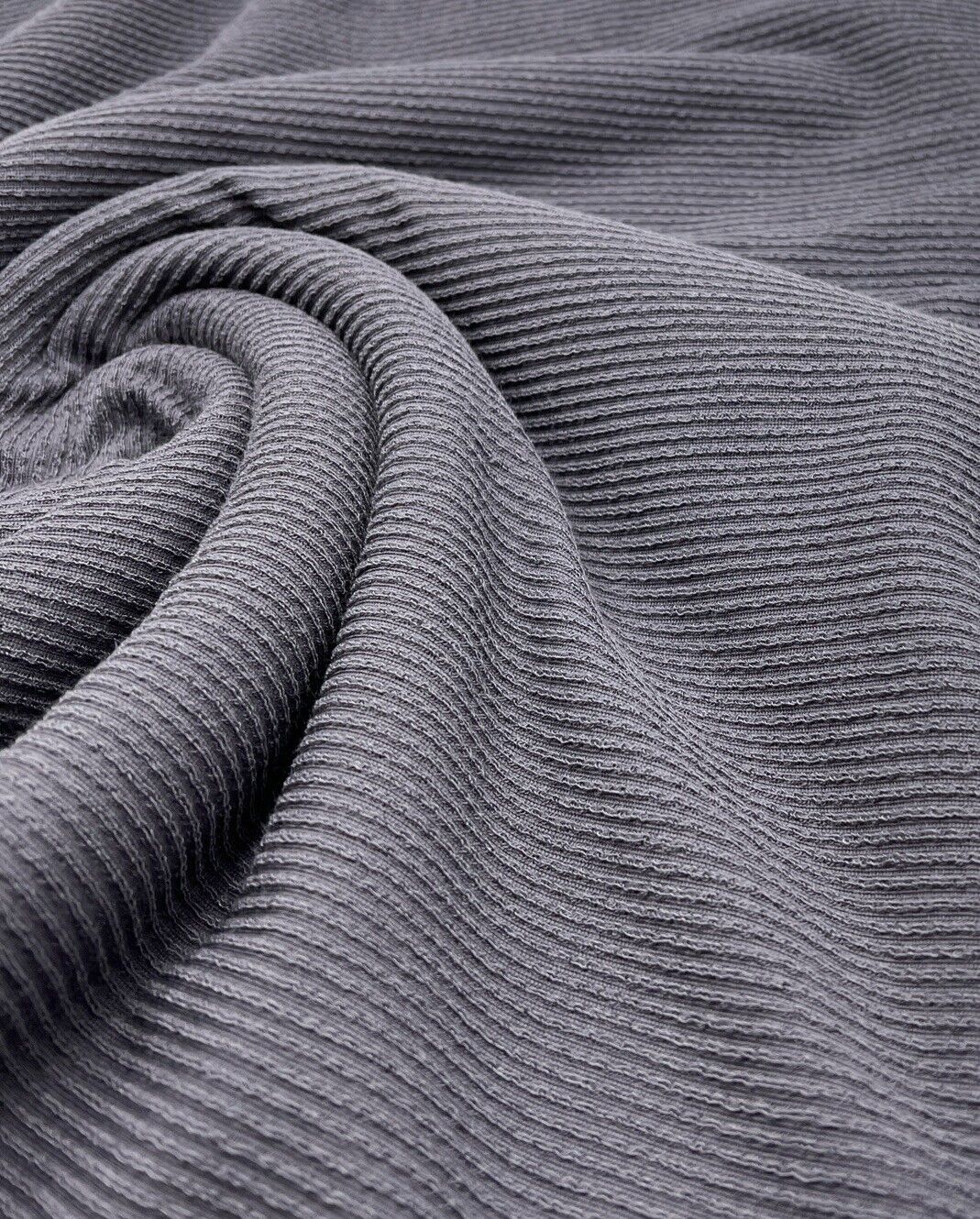 Charcoal Grey Crinkle Rib Stretch Fabric - T9 Fabrics