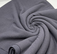 Charcoal Grey Crinkle Rib Stretch Fabric - T9 Fabrics