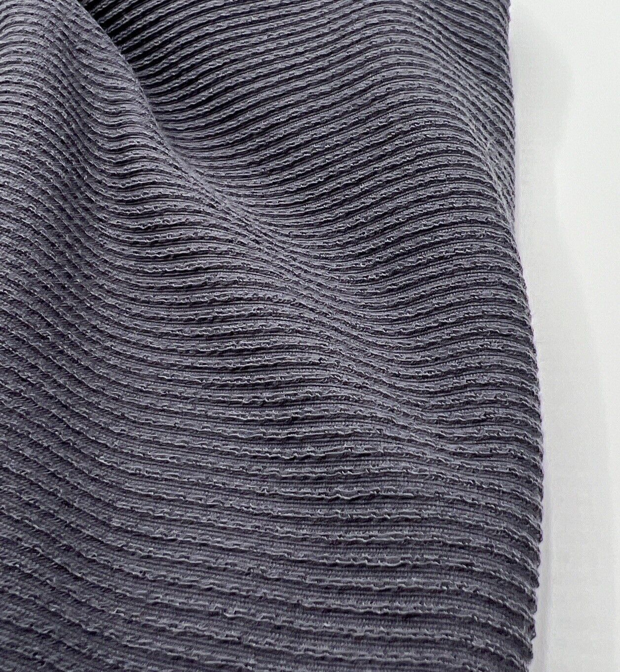 Charcoal Grey Crinkle Rib Stretch Fabric - T9 Fabrics