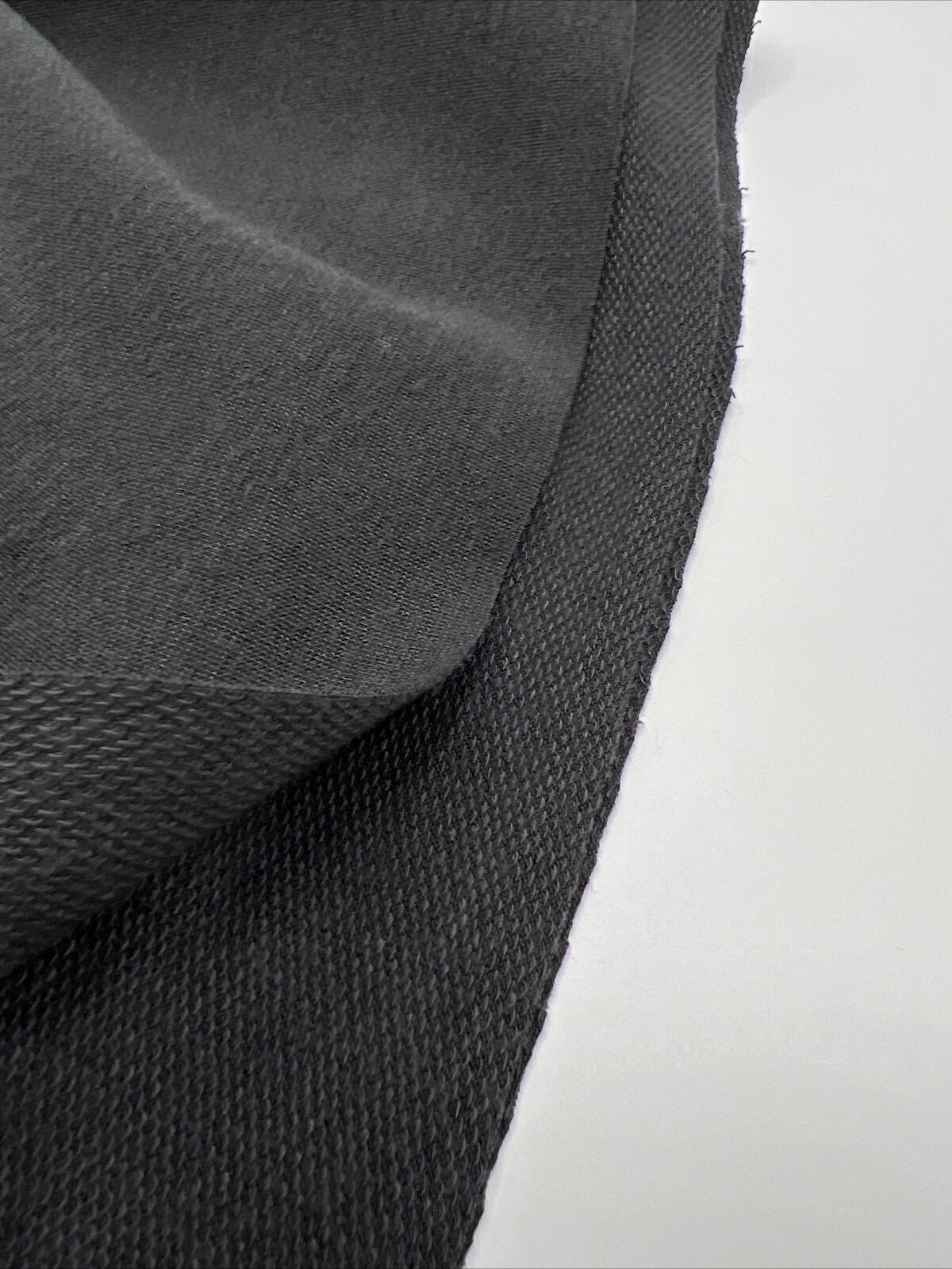 Charcoal Grey Lightweight Stretch French Terry Loopback Fabric - T9 Fabrics