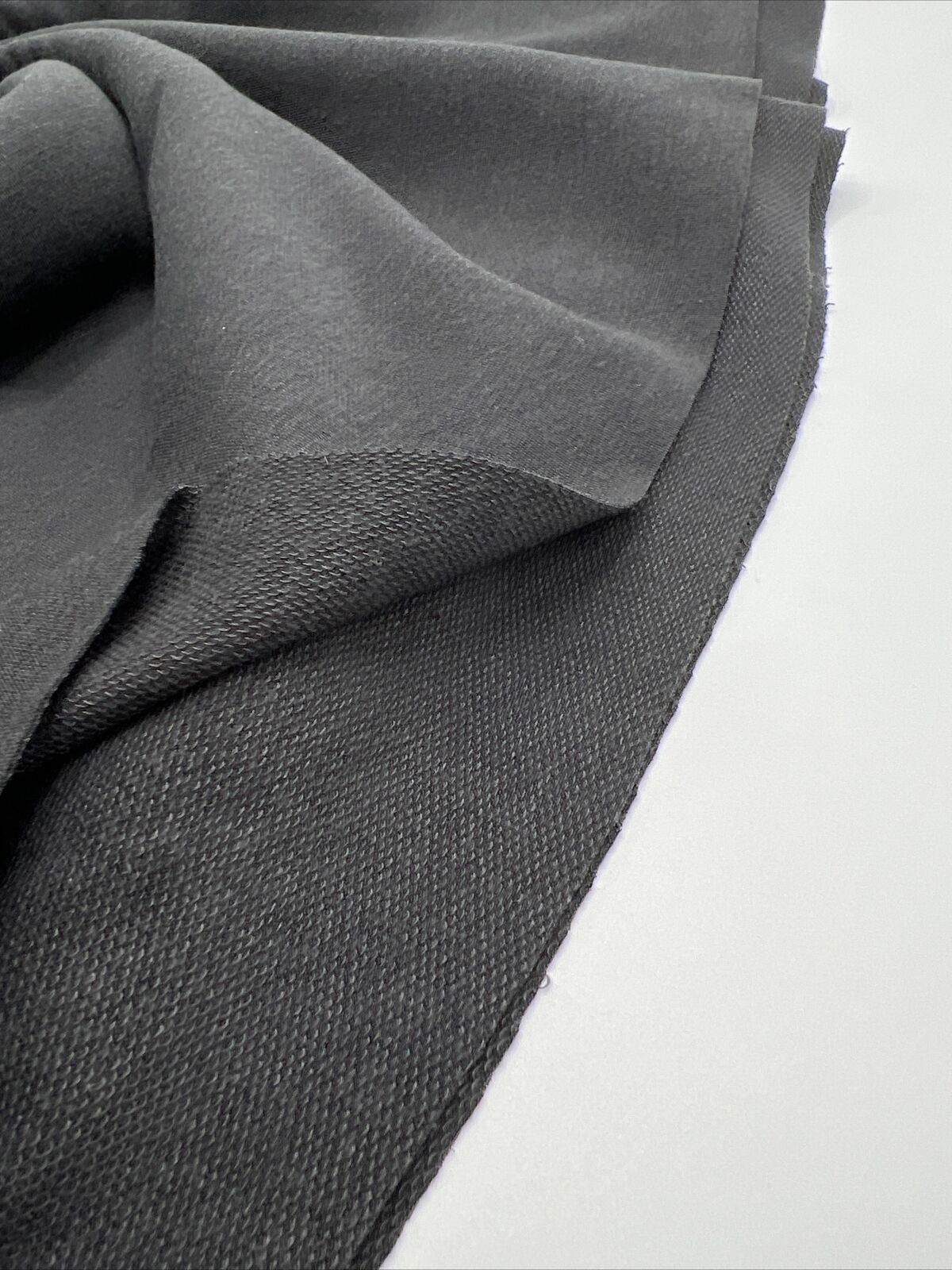 Charcoal Grey Lightweight Stretch French Terry Loopback Fabric - T9 Fabrics