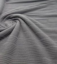 Charcoal Grey Stripe Rib Stretch Fabric - T9 Fabrics