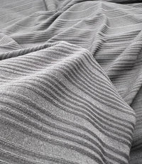 Charcoal Grey Stripe Rib Stretch Fabric - T9 Fabrics