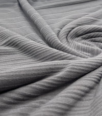 Charcoal Grey Stripe Rib Stretch Fabric - T9 Fabrics