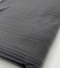 Charcoal Grey Stripe Rib Stretch Fabric - T9 Fabrics