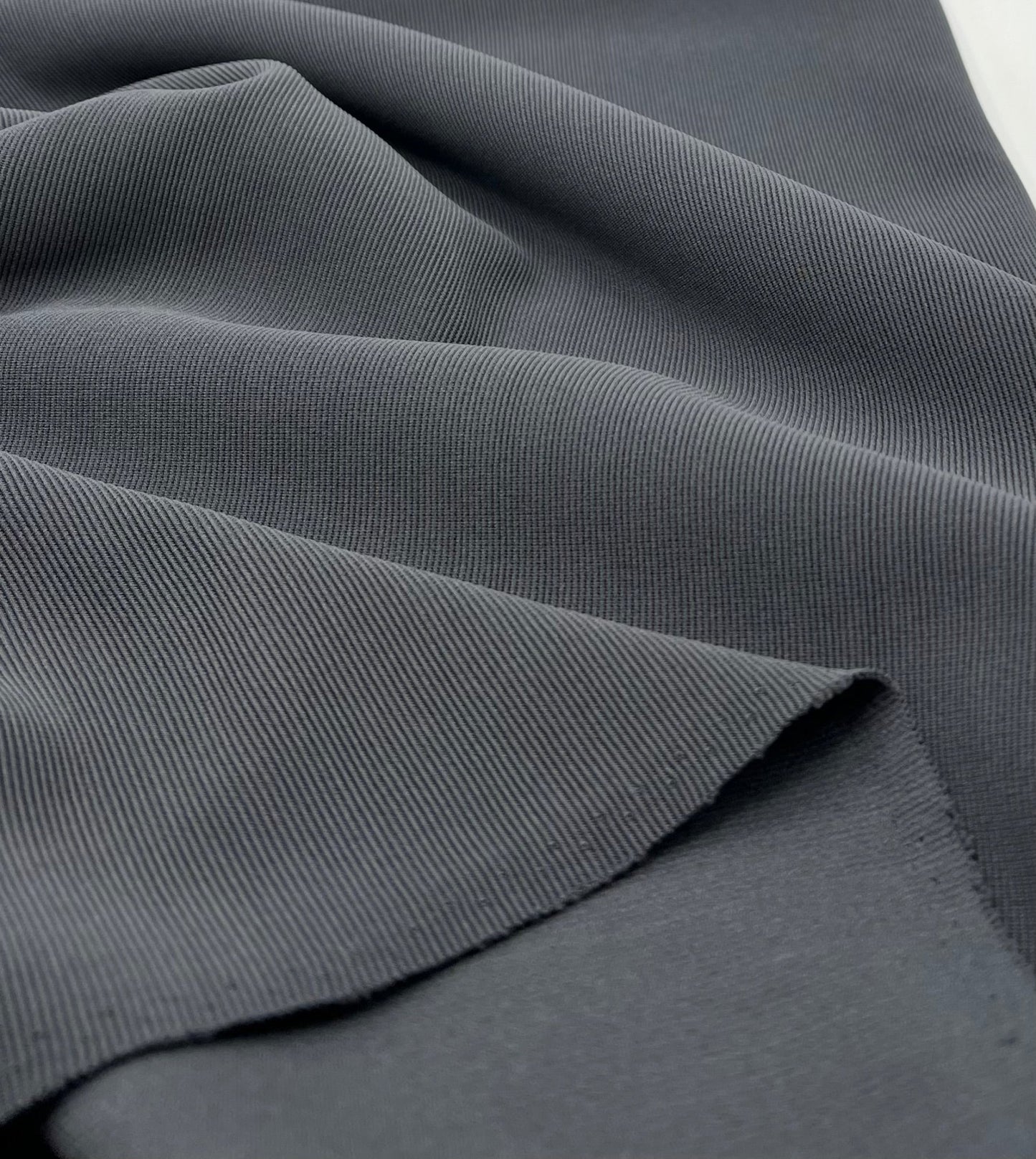 Charcoal Grey Thick Fine Rib Stretch Fabric - T9 Fabrics