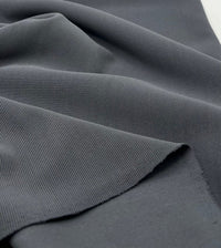 Charcoal Grey Thick Fine Rib Stretch Fabric - T9 Fabrics