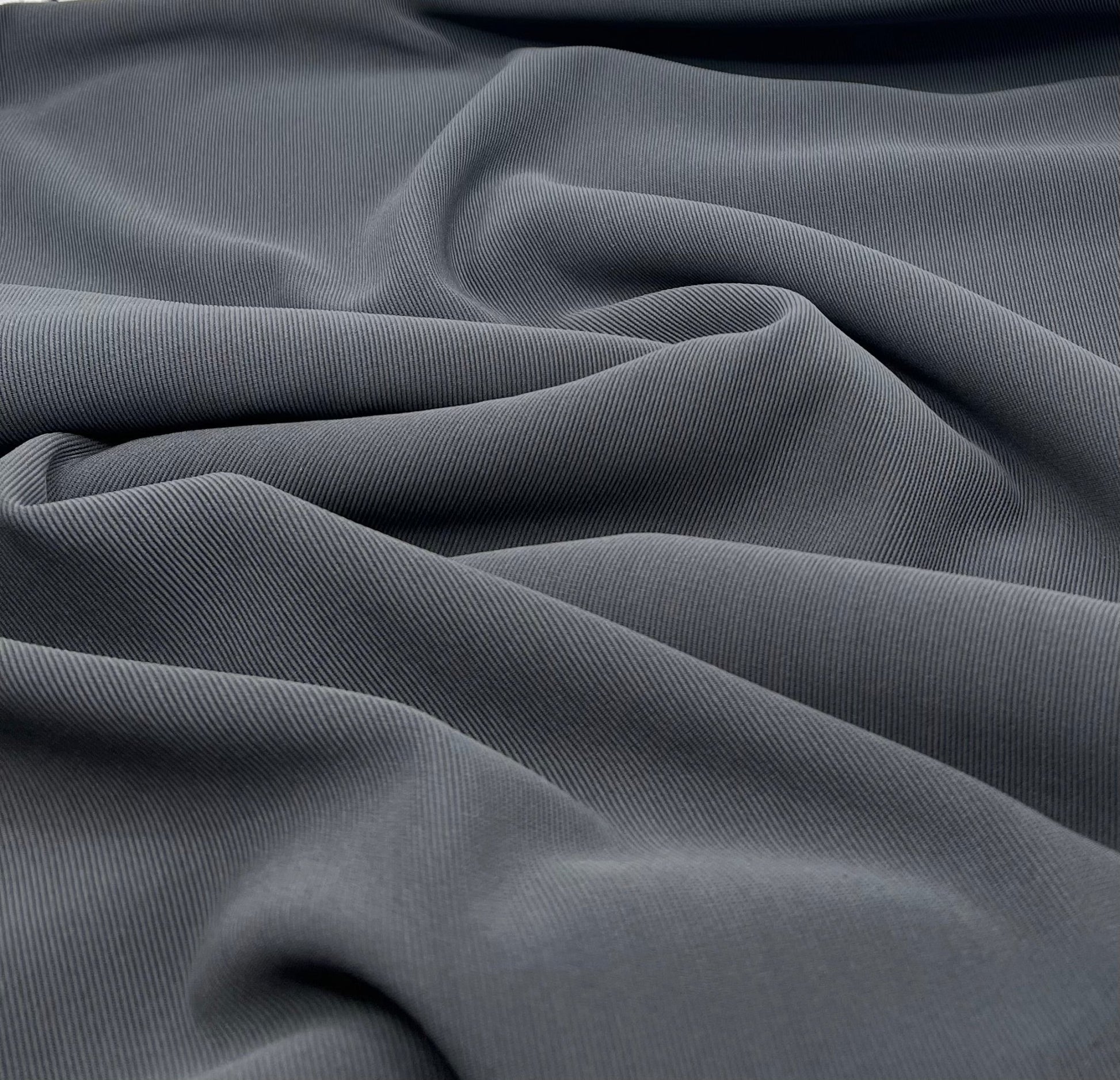 Charcoal Grey Thick Fine Rib Stretch Fabric - T9 Fabrics