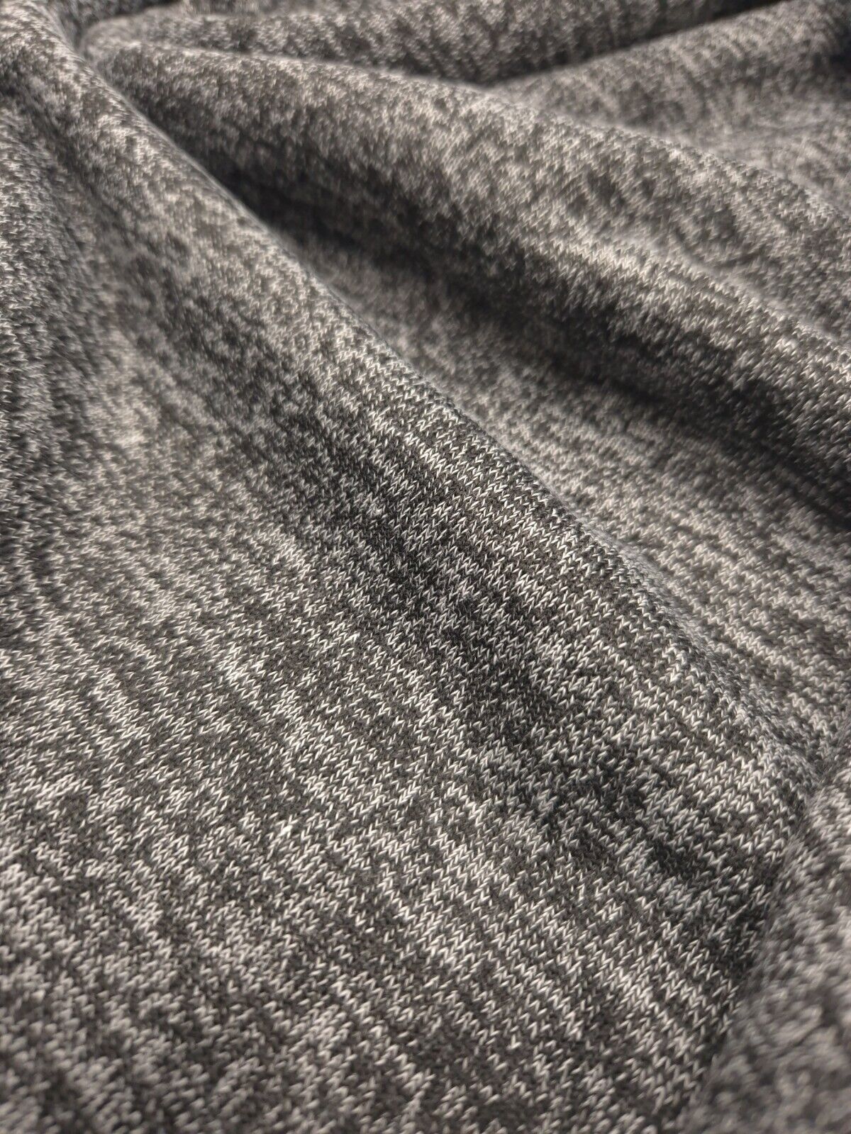 Charcoal Melange Knit Stretch Fabric - T9 Fabrics