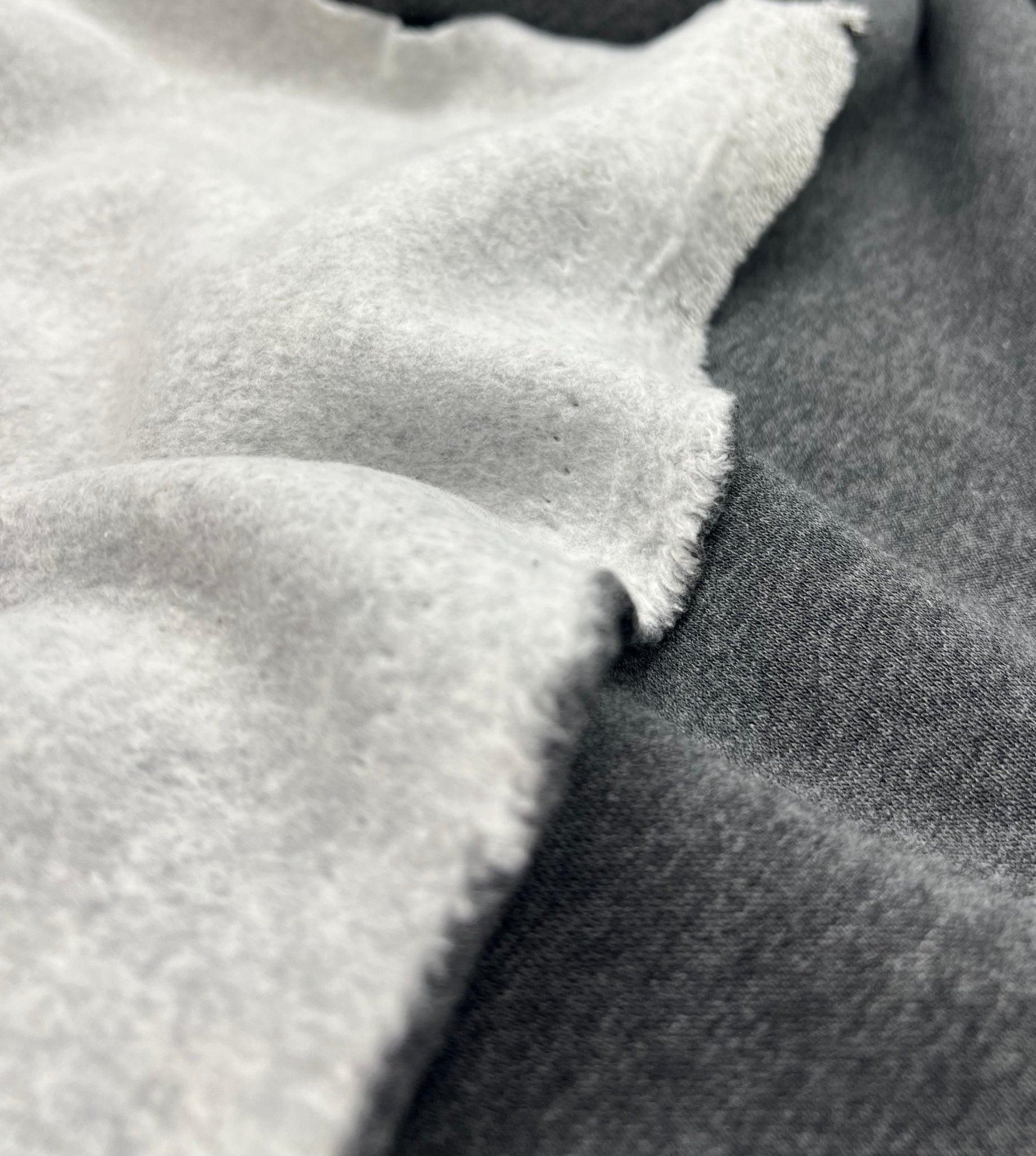 Charcoal Sweatshirting Fleece 260GSM Cotton Lycra 2 Way Stretch - T9 Fabrics