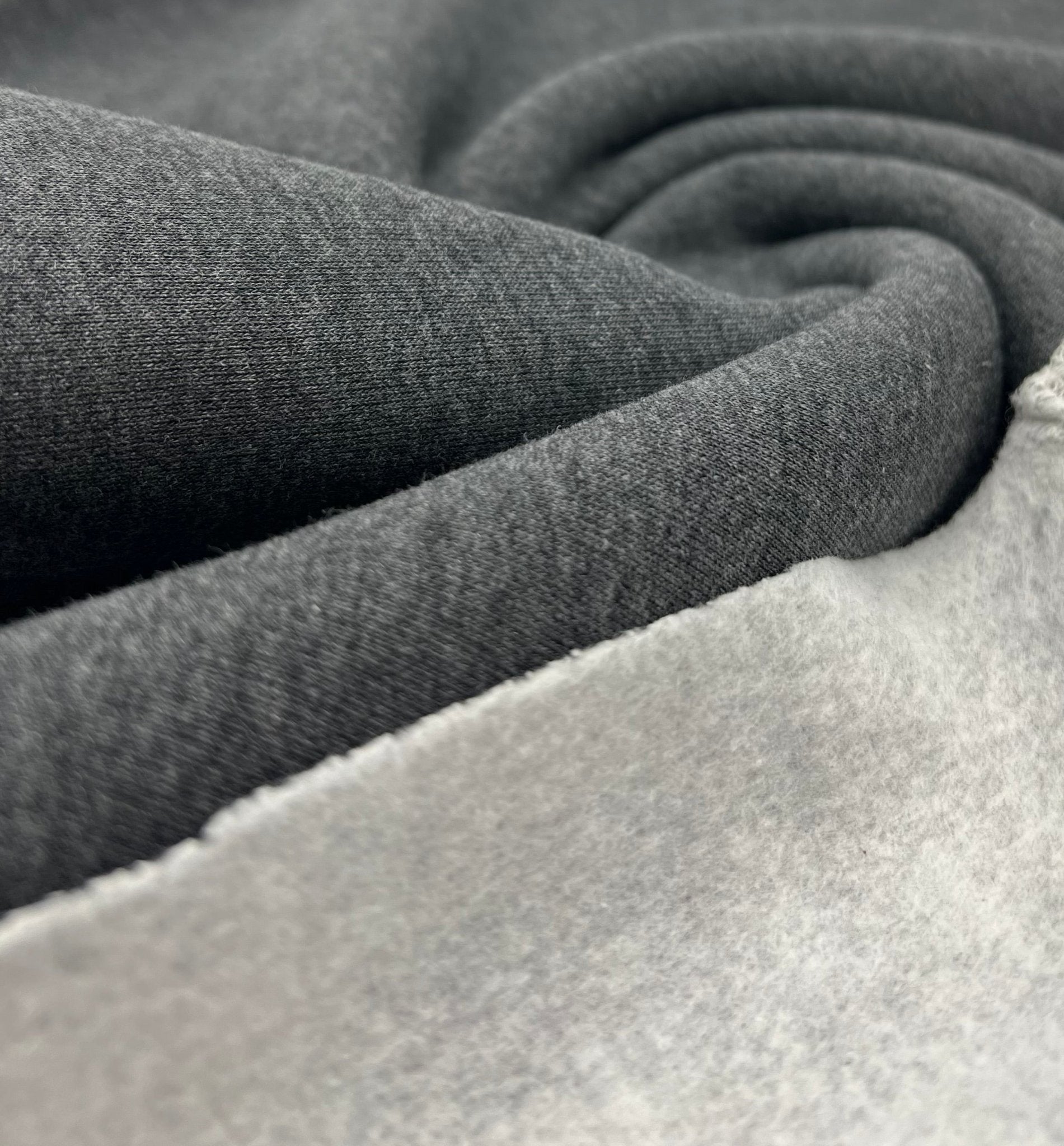 Charcoal Sweatshirting Fleece 260GSM Cotton Lycra 2 Way Stretch - T9 Fabrics