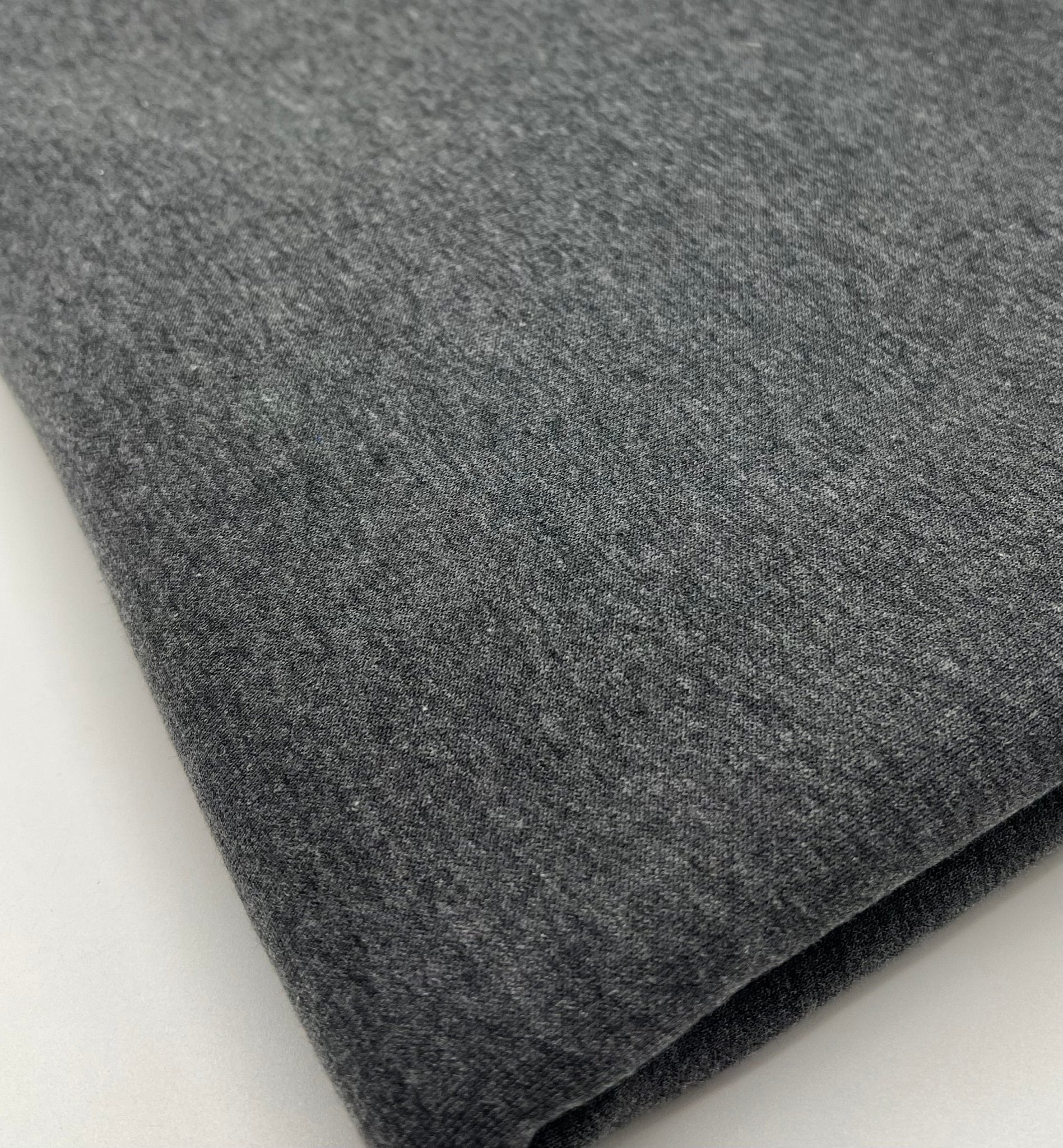 Charcoal Sweatshirting Fleece 260GSM Cotton Lycra 2 Way Stretch - T9 Fabrics