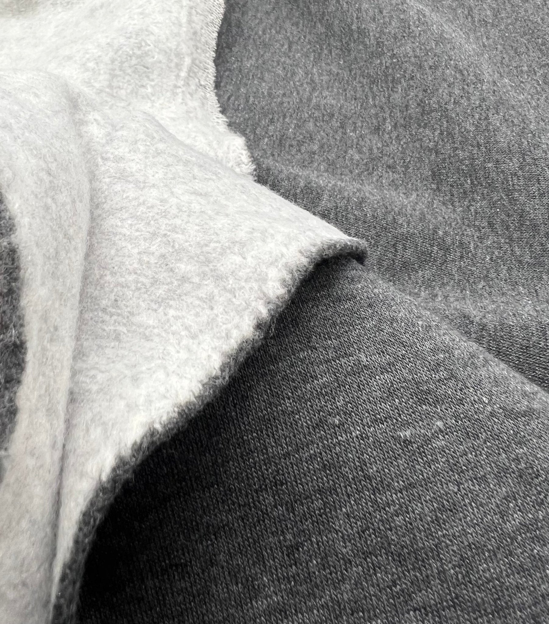 Charcoal Sweatshirting Fleece 260GSM Cotton Lycra 2 Way Stretch - T9 Fabrics