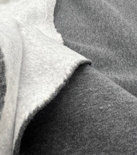 Charcoal Sweatshirting Fleece 260GSM Cotton Lycra 2 Way Stretch - T9 Fabrics