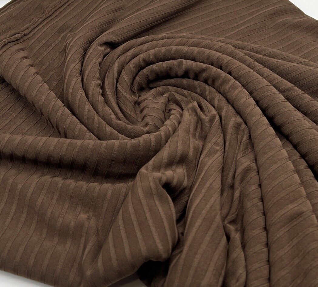 Chocolate 8x4 Wide Rib Stretch Fabric - T9 Fabrics