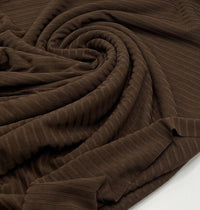 Chocolate 8x4 Wide Rib Stretch Fabric - T9 Fabrics