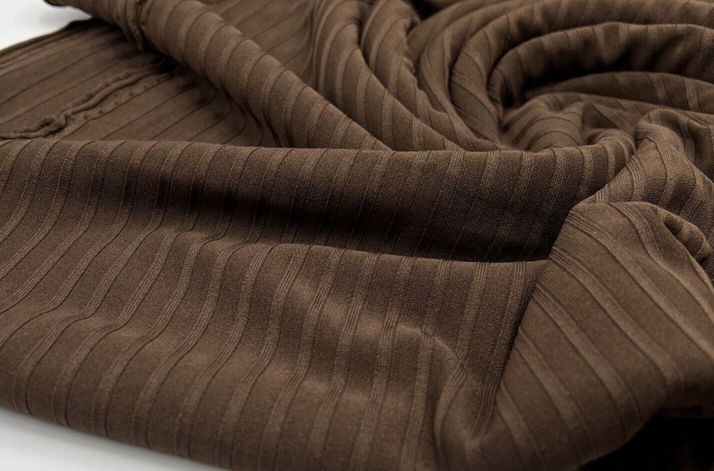 Chocolate 8x4 Wide Rib Stretch Fabric - T9 Fabrics