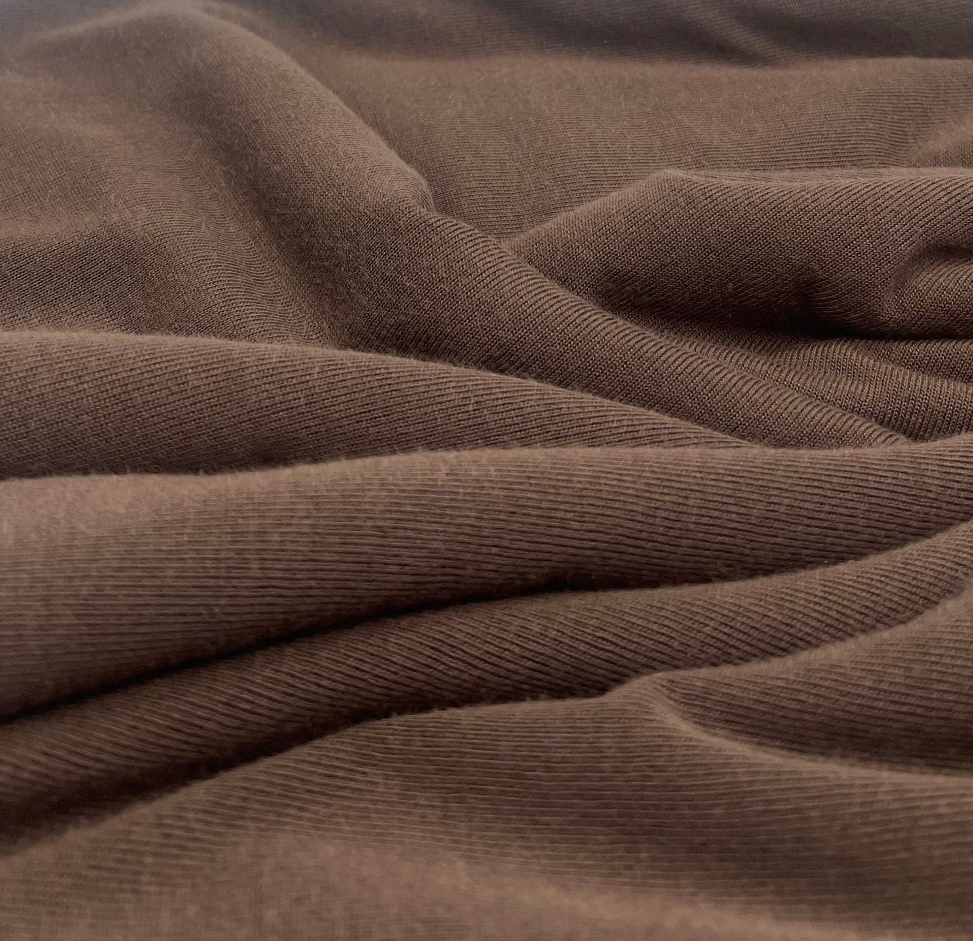 Chocolate Brown Lightweight Melange Knit Stretch Fabric - T9 Fabrics