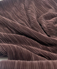 Chocolate Brown Plisse Pleated 2 Way Stretch Fabric - T9 Fabrics