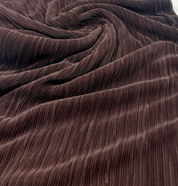 Chocolate Brown Plisse Pleated 2 Way Stretch Fabric - T9 Fabrics