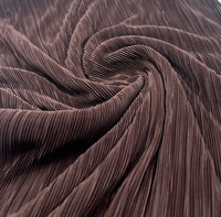 Chocolate Brown Plisse Pleated 2 Way Stretch Fabric - T9 Fabrics