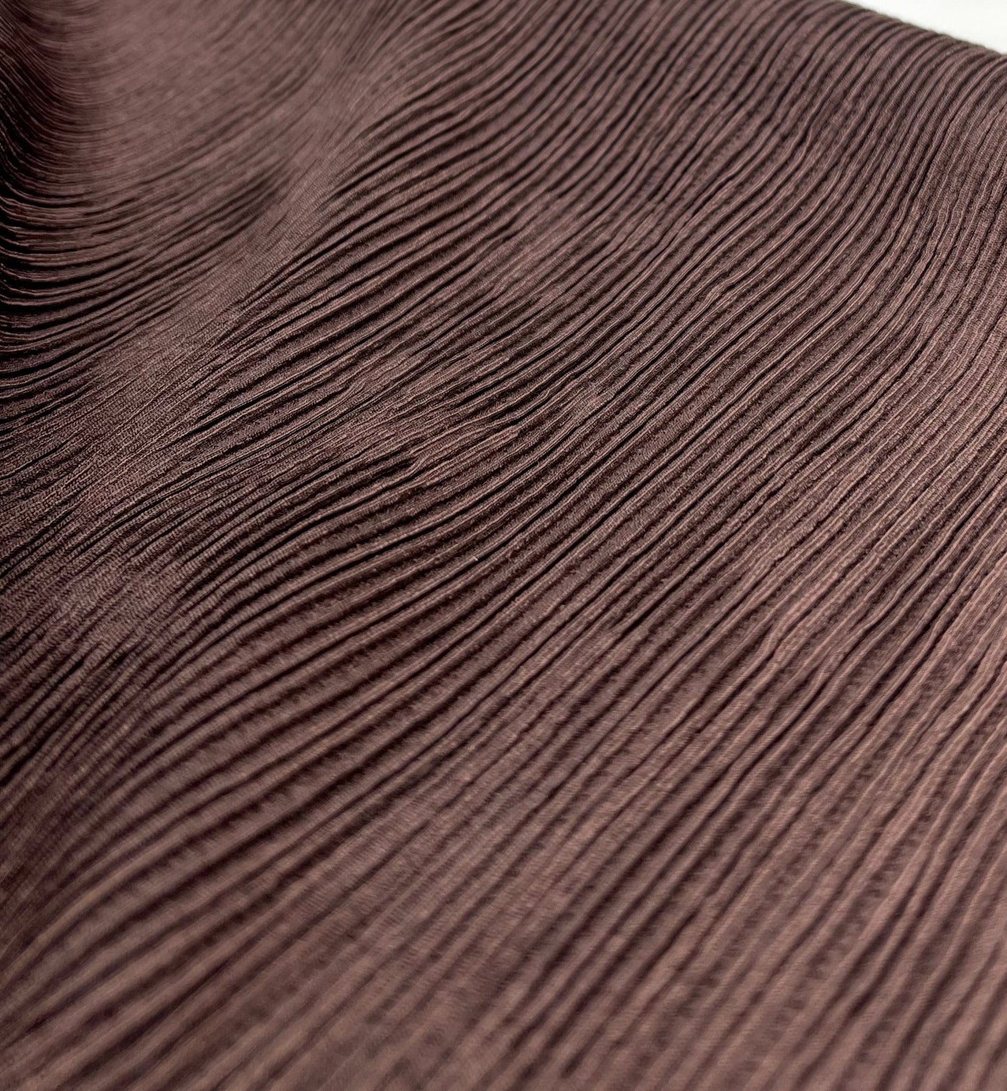 Chocolate Brown Stripe Ripple Textured 4 Way Stretch Fabric - T9 Fabrics