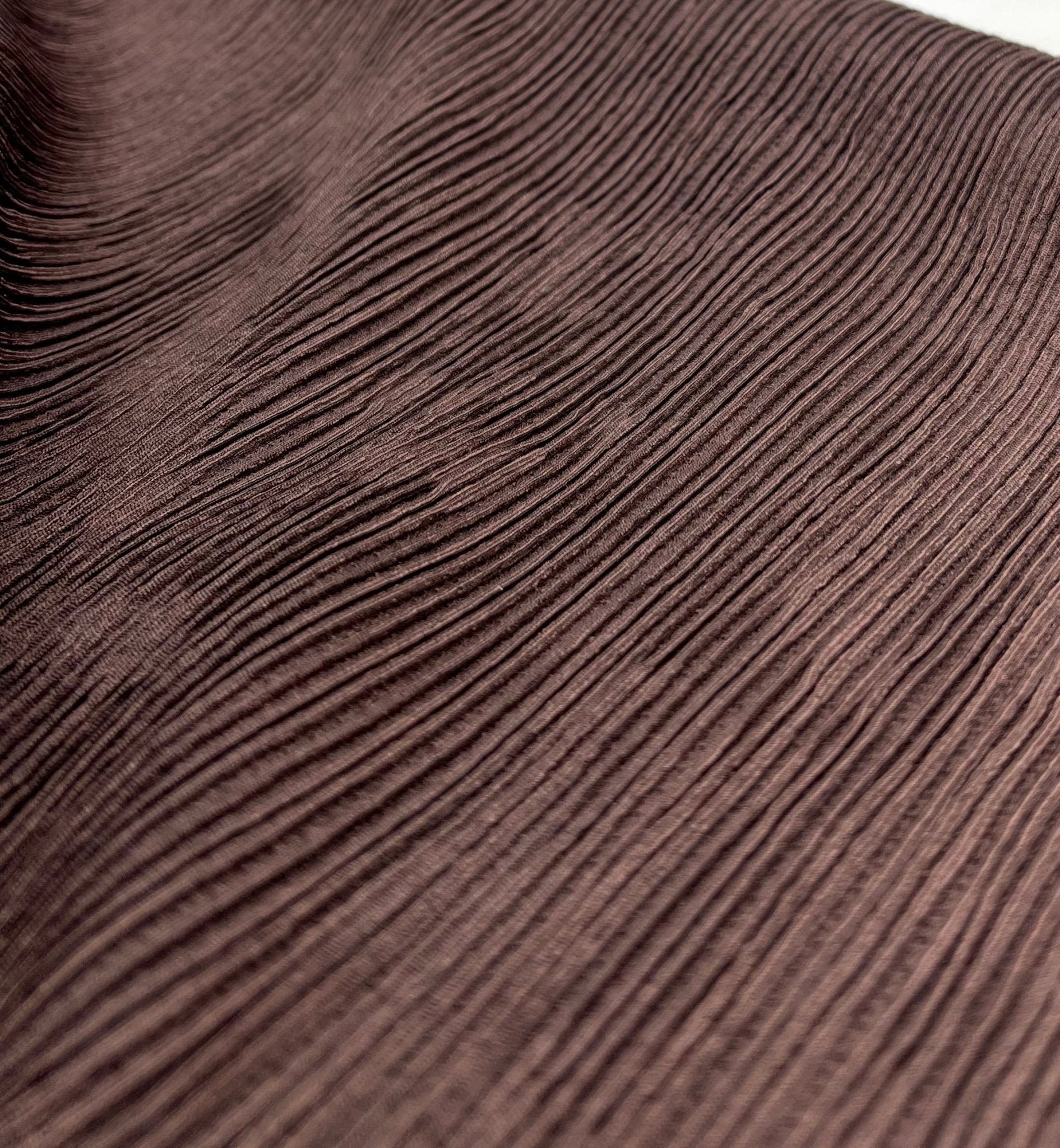 Chocolate Brown Stripe Ripple Textured 4 Way Stretch Fabric - T9 Fabrics