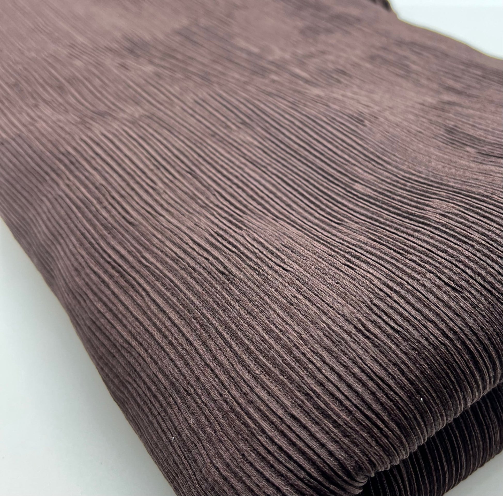 Chocolate Brown Stripe Ripple Textured 4 Way Stretch Fabric - T9 Fabrics