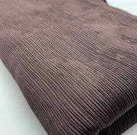 Chocolate Brown Stripe Ripple Textured 4 Way Stretch Fabric - T9 Fabrics