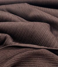 Chocolate Brown Stripe Ripple Textured 4 Way Stretch Fabric - T9 Fabrics