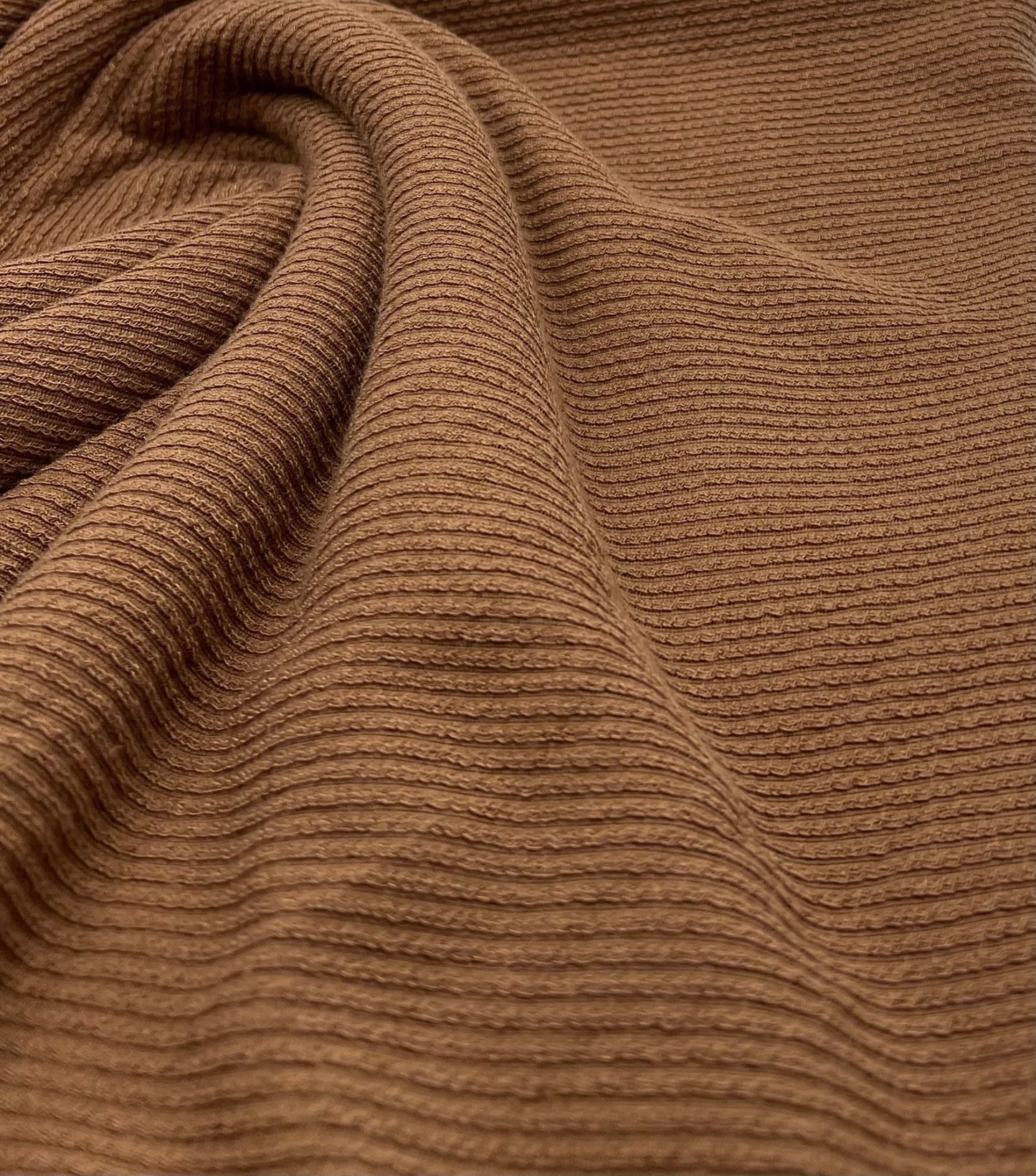 Chocolate Crinkle Rib Stretch Fabric - T9 Fabrics