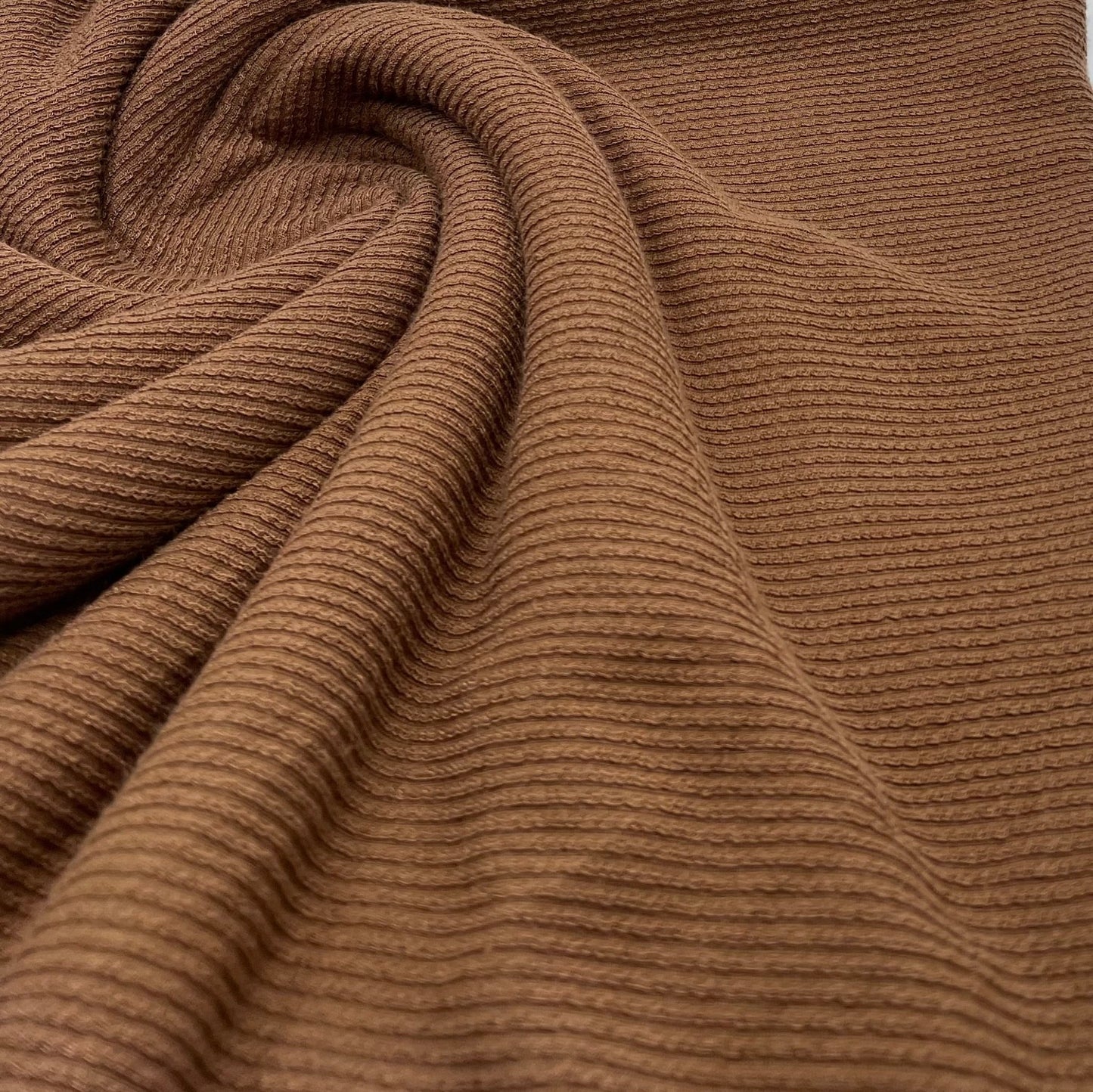 Chocolate Crinkle Rib Stretch Fabric - T9 Fabrics